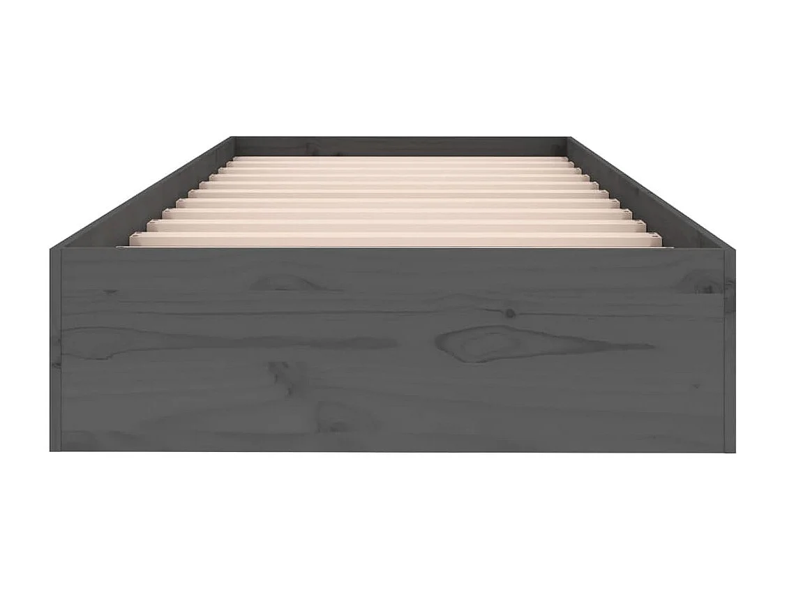 Cama pequena solteiro 75x190 cm madeira maciça cinza PT549460