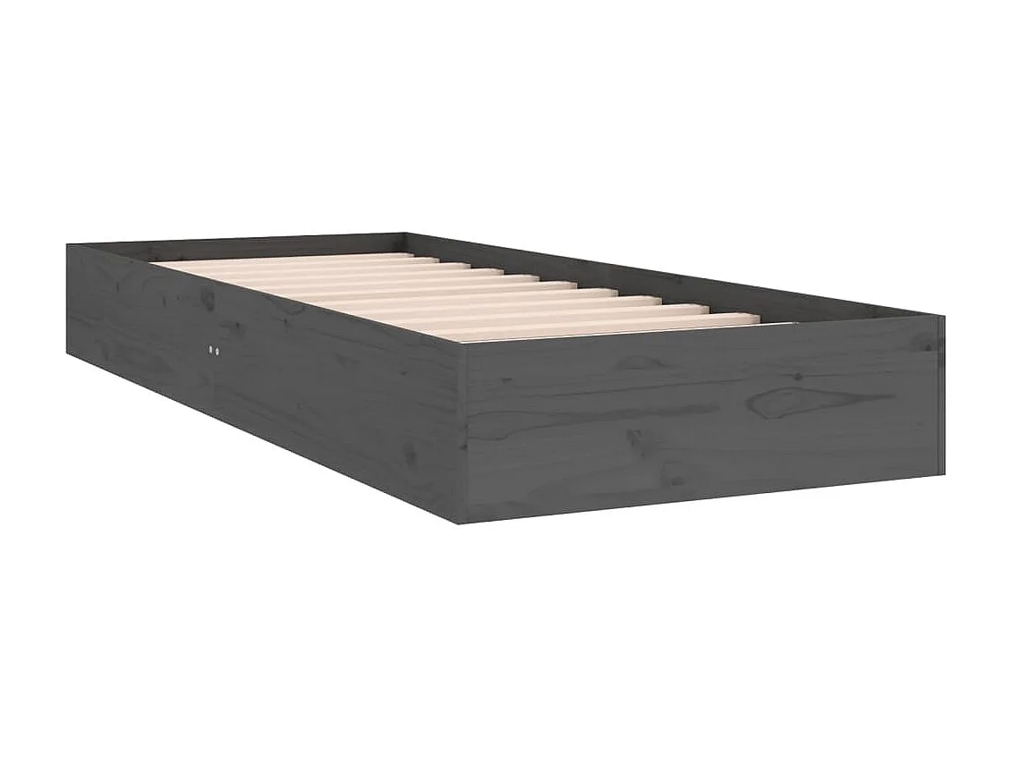 Cama 75x190 cm individual madera maciza gris ES48805