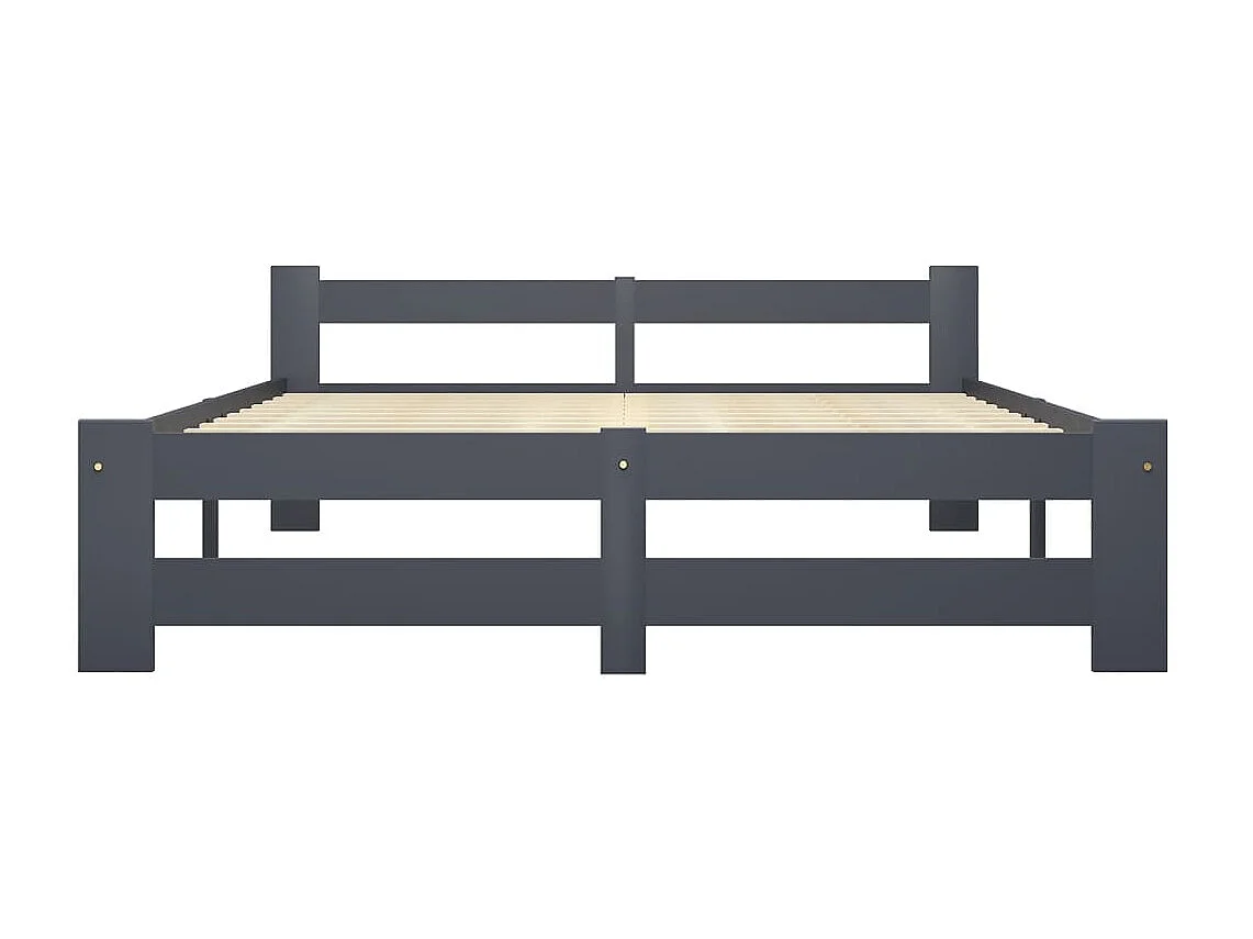 Lit-120x200 cm Gris foncéé Bois de pin massif EGGB51405