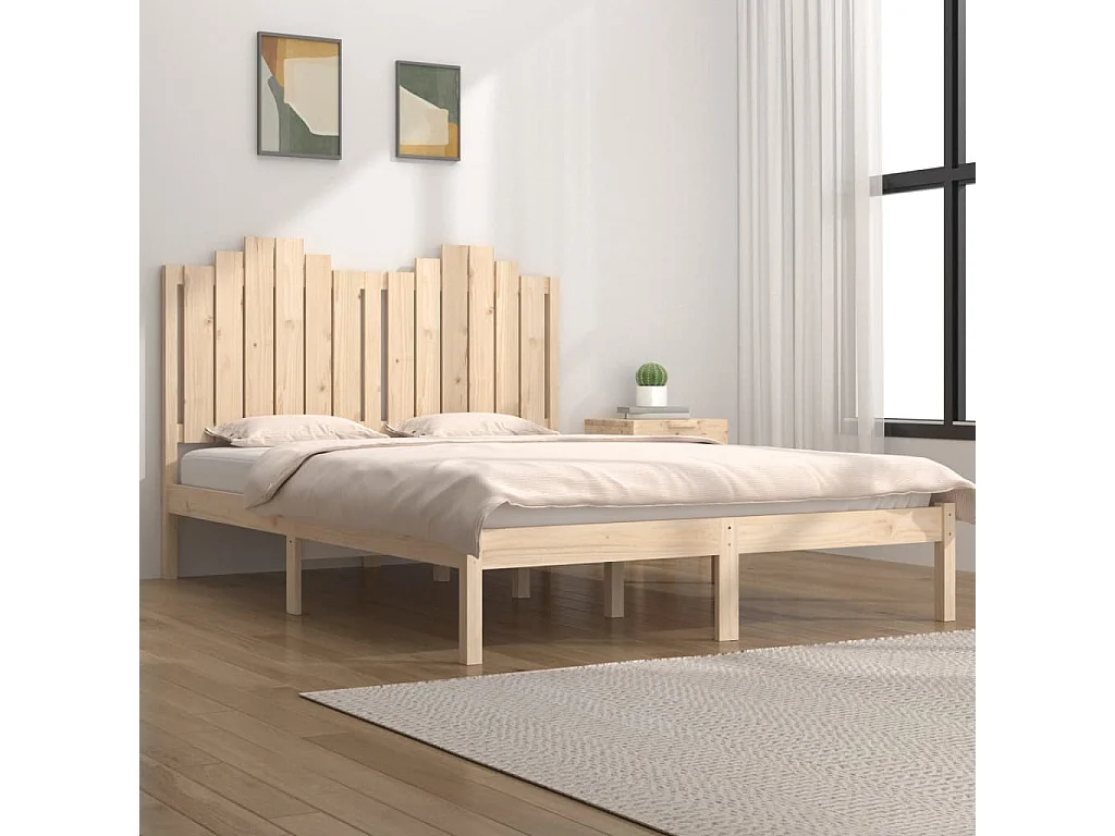 Lit-200x200 cm Bois de pin massif EGGB22743