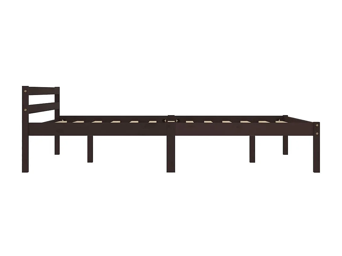 Lit-140x200 cm Marron foncéé Bois de pin massif EGGB56208