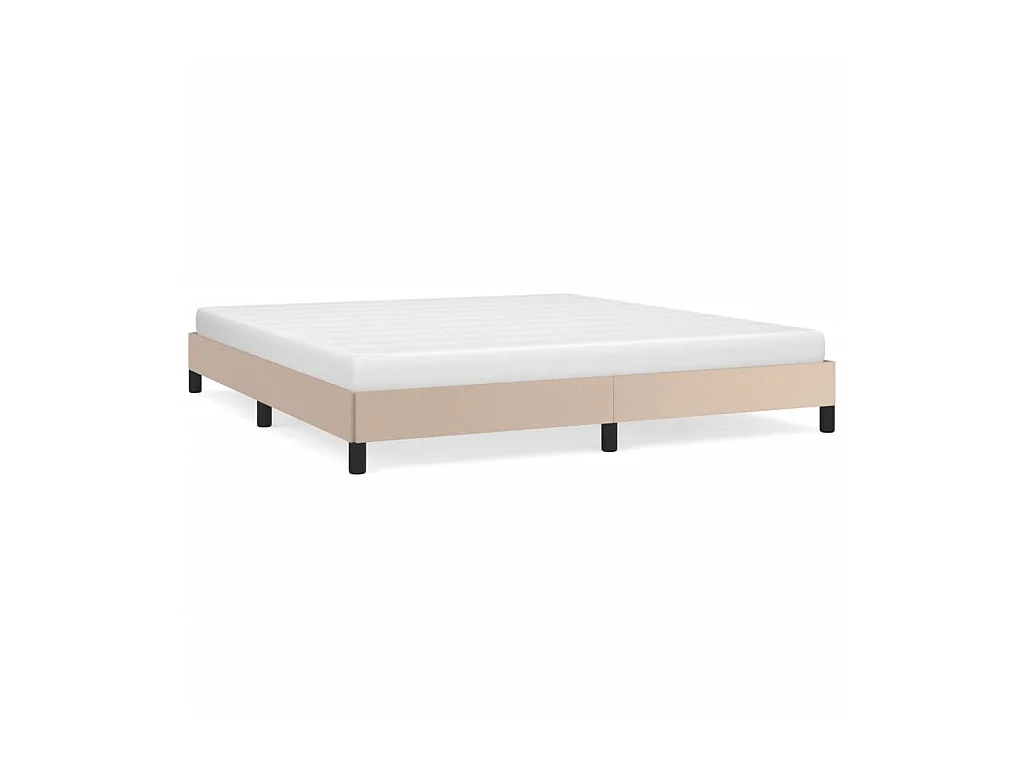 Estructura de cama de cuero sintético capuchino 160x200 cm ES522097