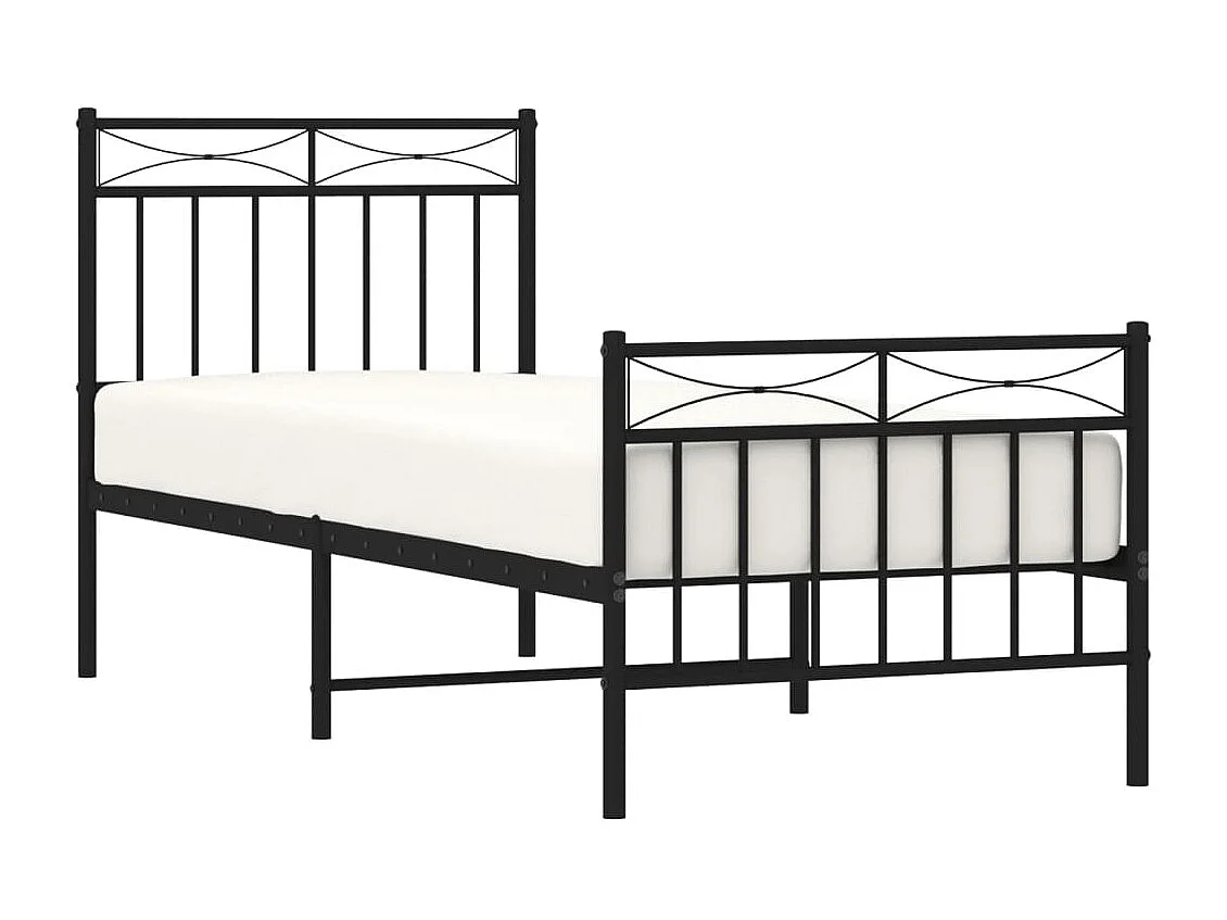 Bedframe met hoofd- en voeteneinde metaal zwart 75x190 cm NL92079