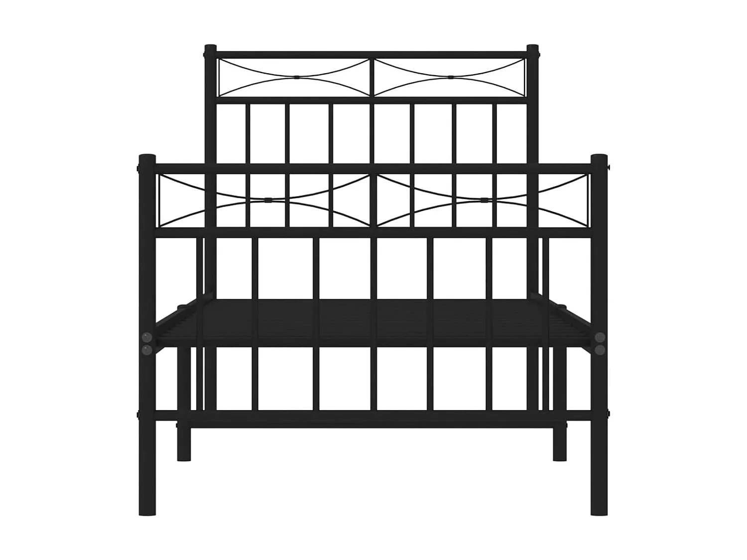 Bedframe met hoofd- en voeteneinde metaal zwart 75x190 cm NL92079