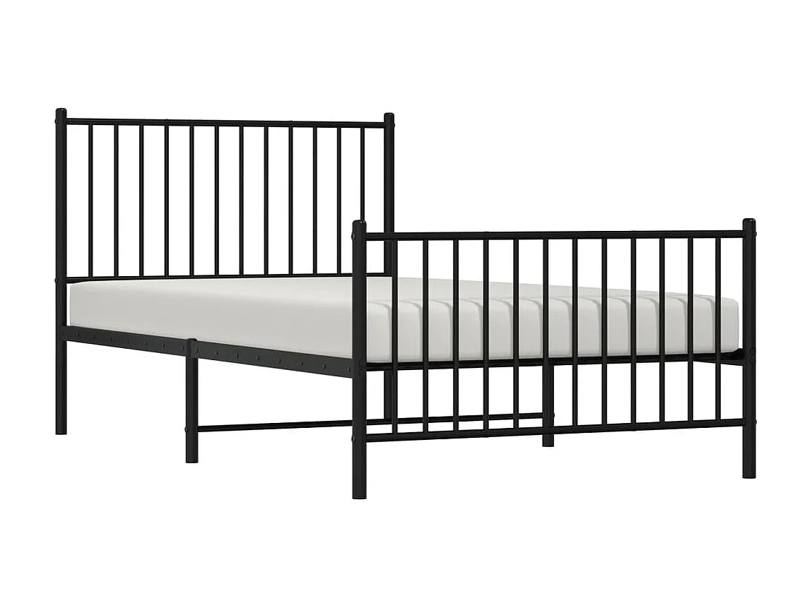 Bedframe met hoofd- en voeteneinde metaal zwart 100x190 cm NL89872