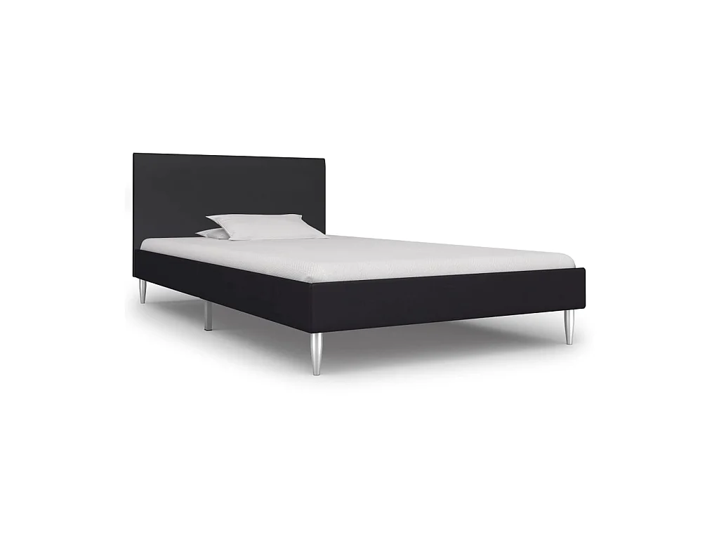 Lit-90x200 cm Noir Tissu EGGB55092