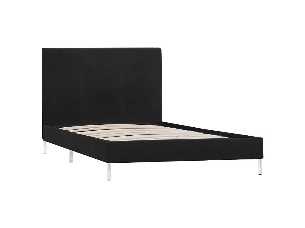 Lit-90x200 cm Noir Tissu EGGB55092
