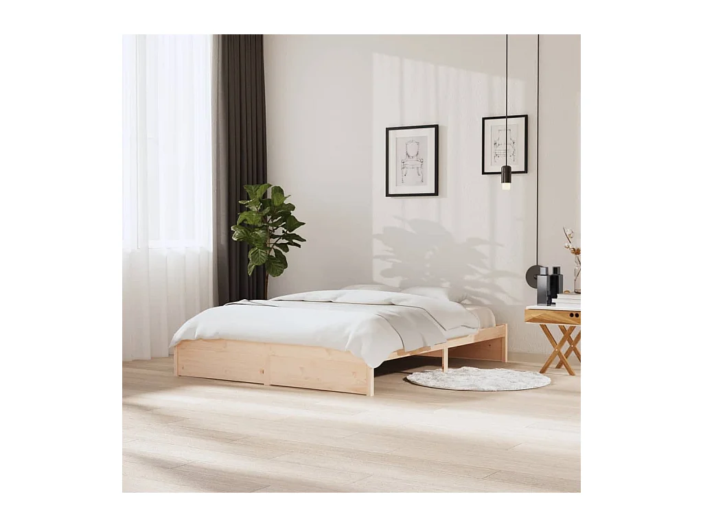 Lit-160x200 cm Bois massif EGGB34416
