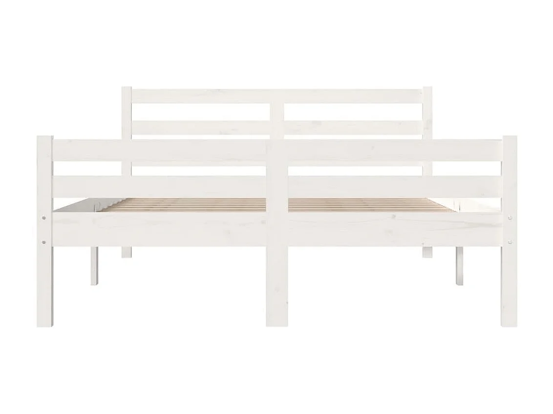 Lit-140x200 cm Blanc Bois massif EGGB15803