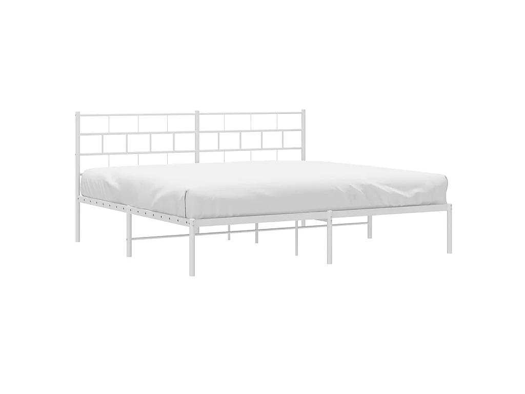 Lit-180x200 cm métal avec tête de lit blanc EGGB98413