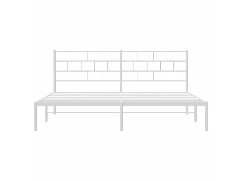 Cama com cabeceira 180x200 cm metal branco PT952988