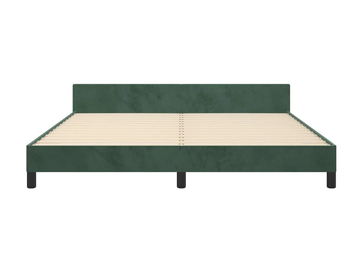 Lit-160x200 cm avec tête de lit Vert foncé Velours EGGB57897