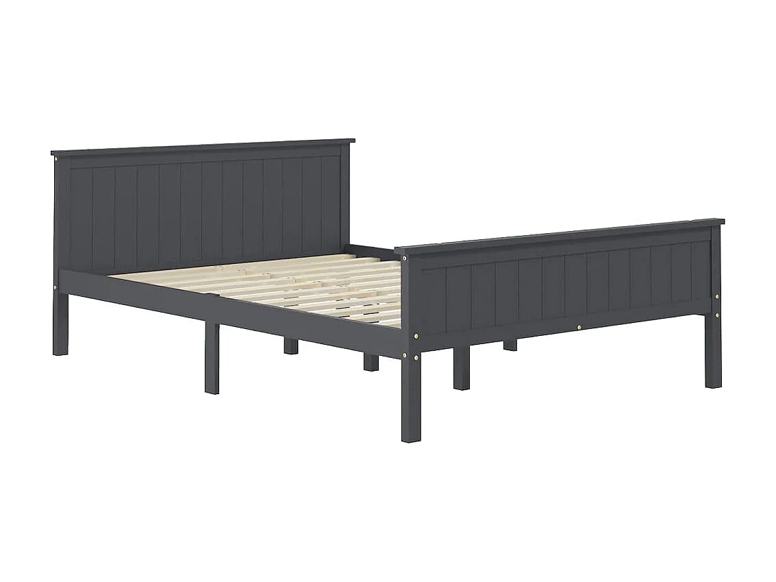 Bedframe massief grenenhout grijs 160x200 cm NL85113
