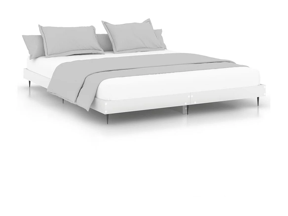 Lit-200x200 cm blanc bois d'ingénierie EGGB90561