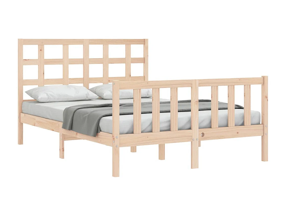 Lit-120x190 cm avec tête de lit petit double bois massif EGGB20199