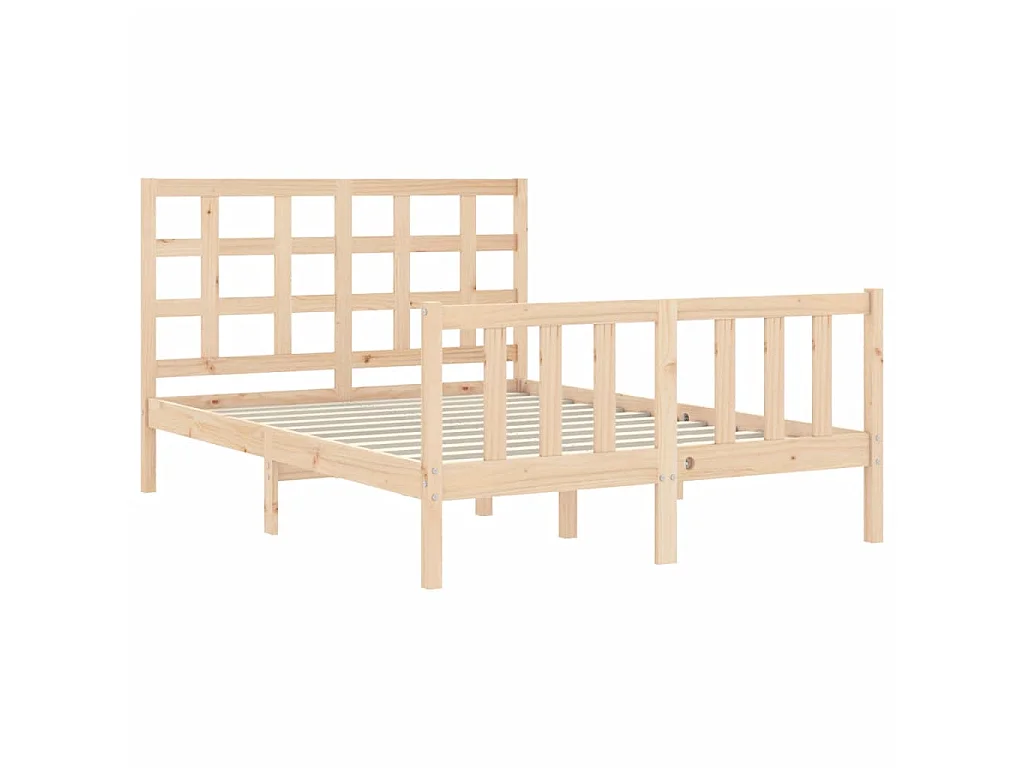 Lit-120x190 cm avec tête de lit petit double bois massif EGGB20199