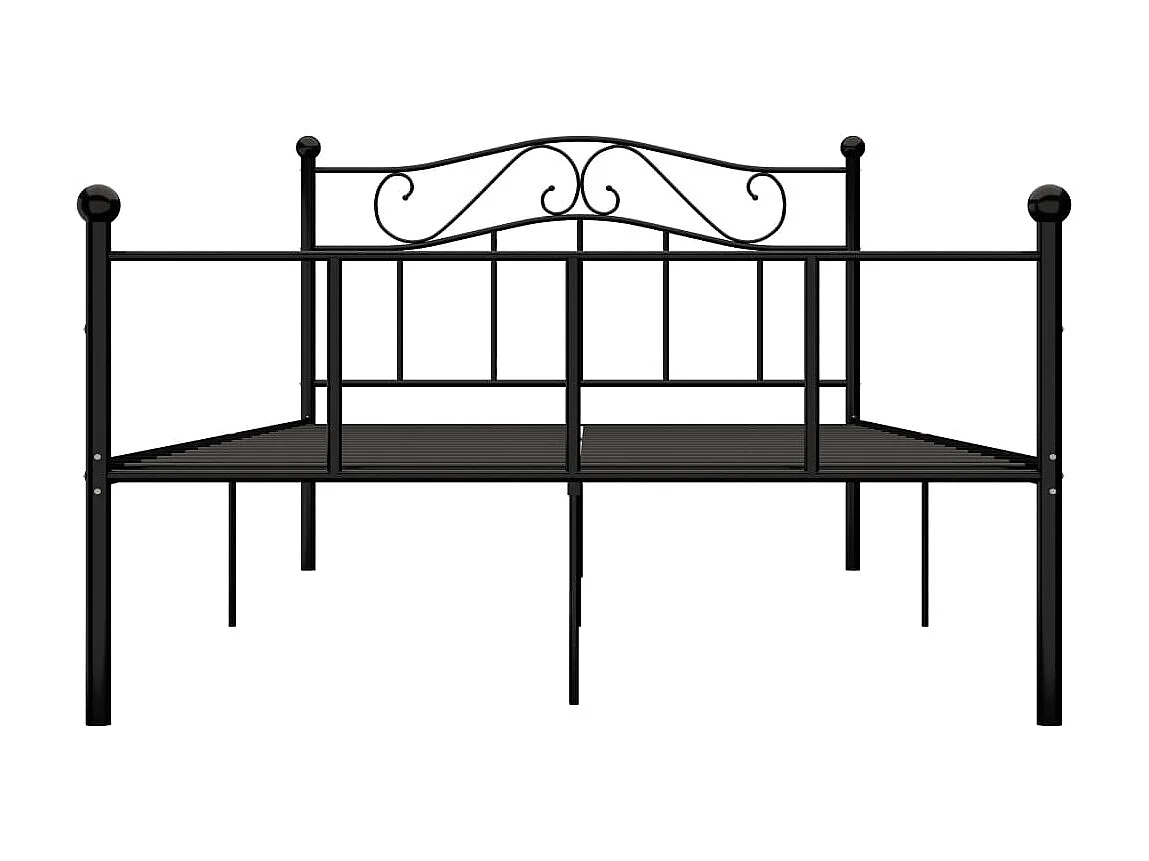 Lit-140x200 cm Noir Métal EGGB87909