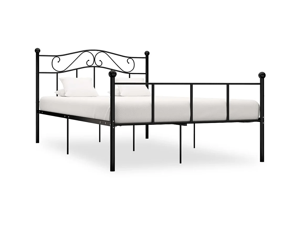 Lit-140x200 cm Noir Métal EGGB87909