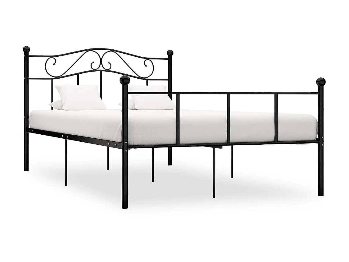 Cama 140x200 cm de metal negro ES22484