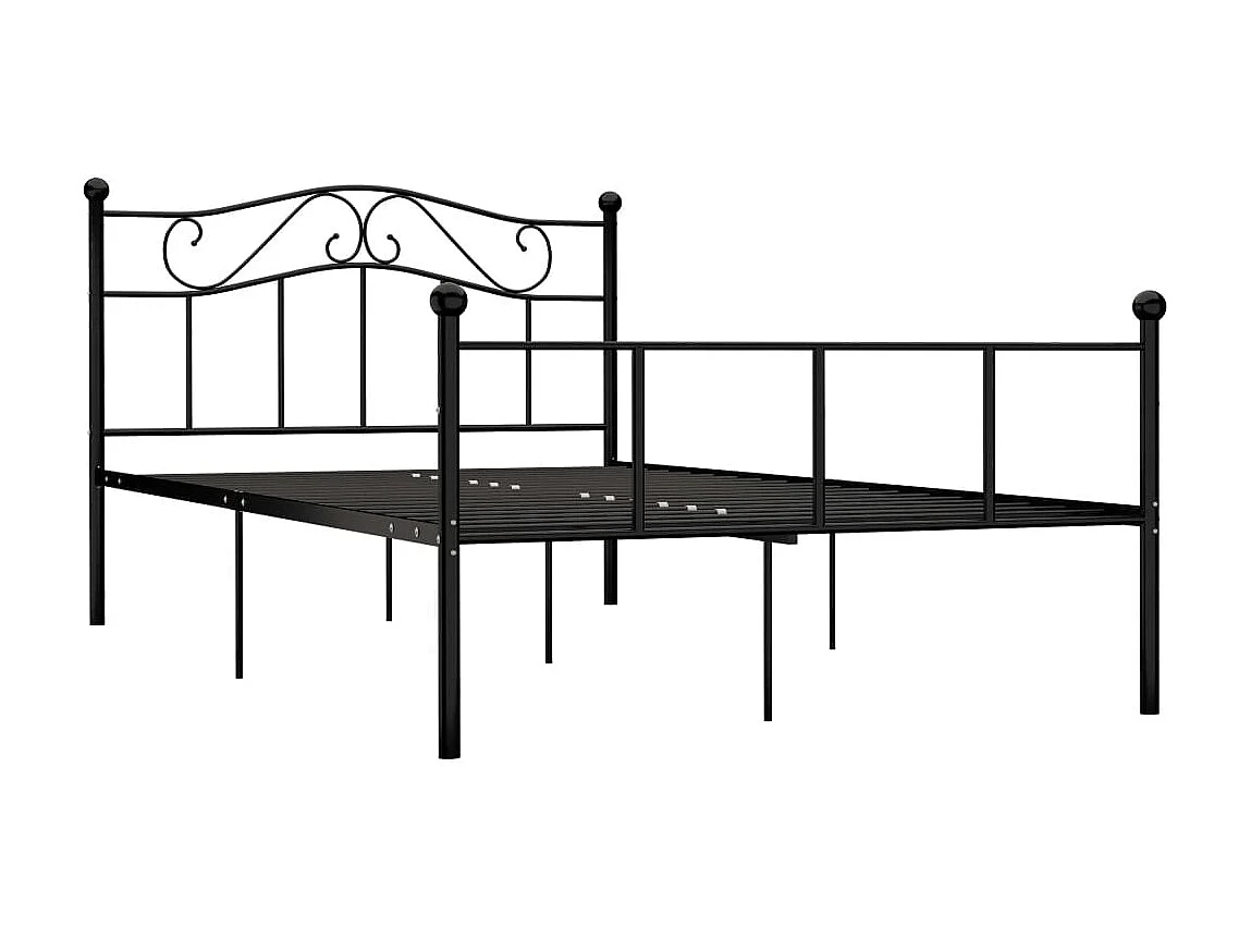 Cama 140x200 cm de metal negro ES22484