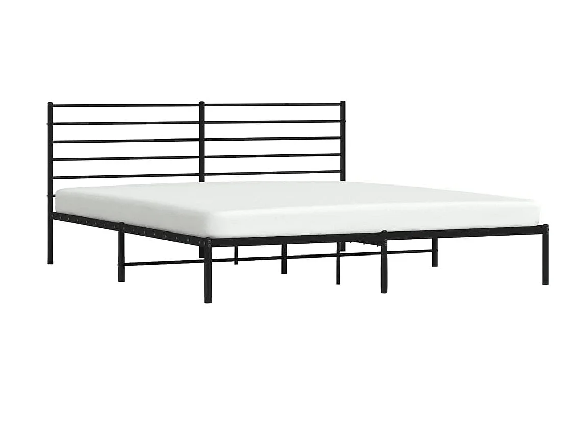 Bedframe met hoofdbord metaal zwart 200x200 cm NL64547
