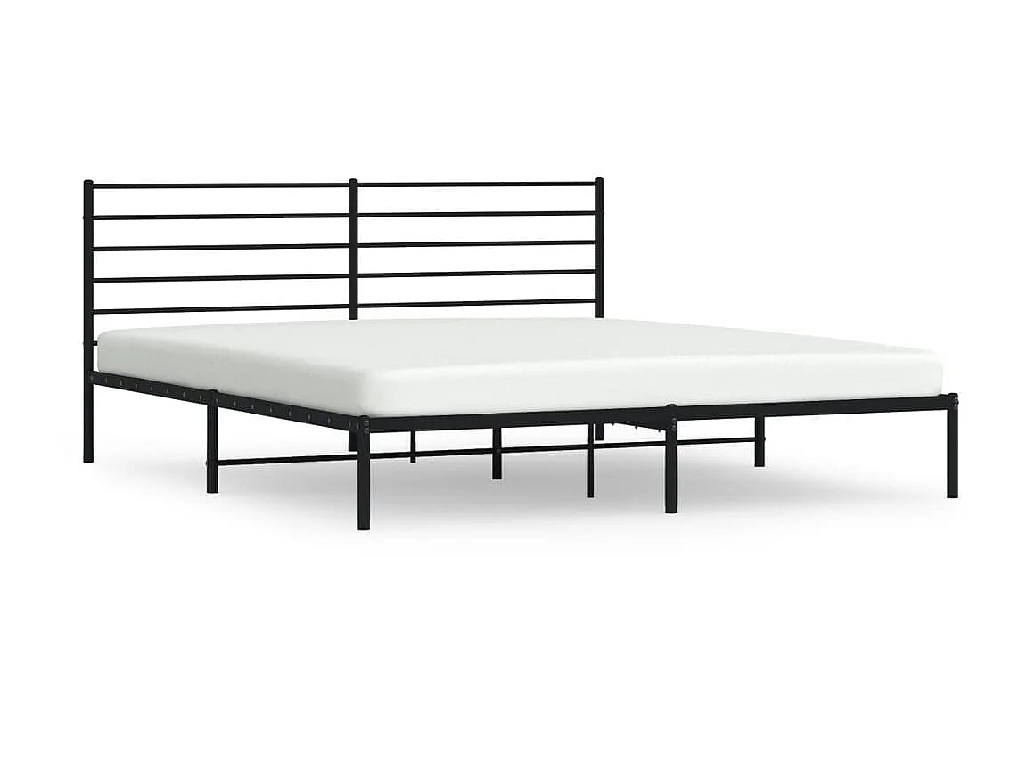 Bedframe met hoofdbord metaal zwart 200x200 cm NL64547