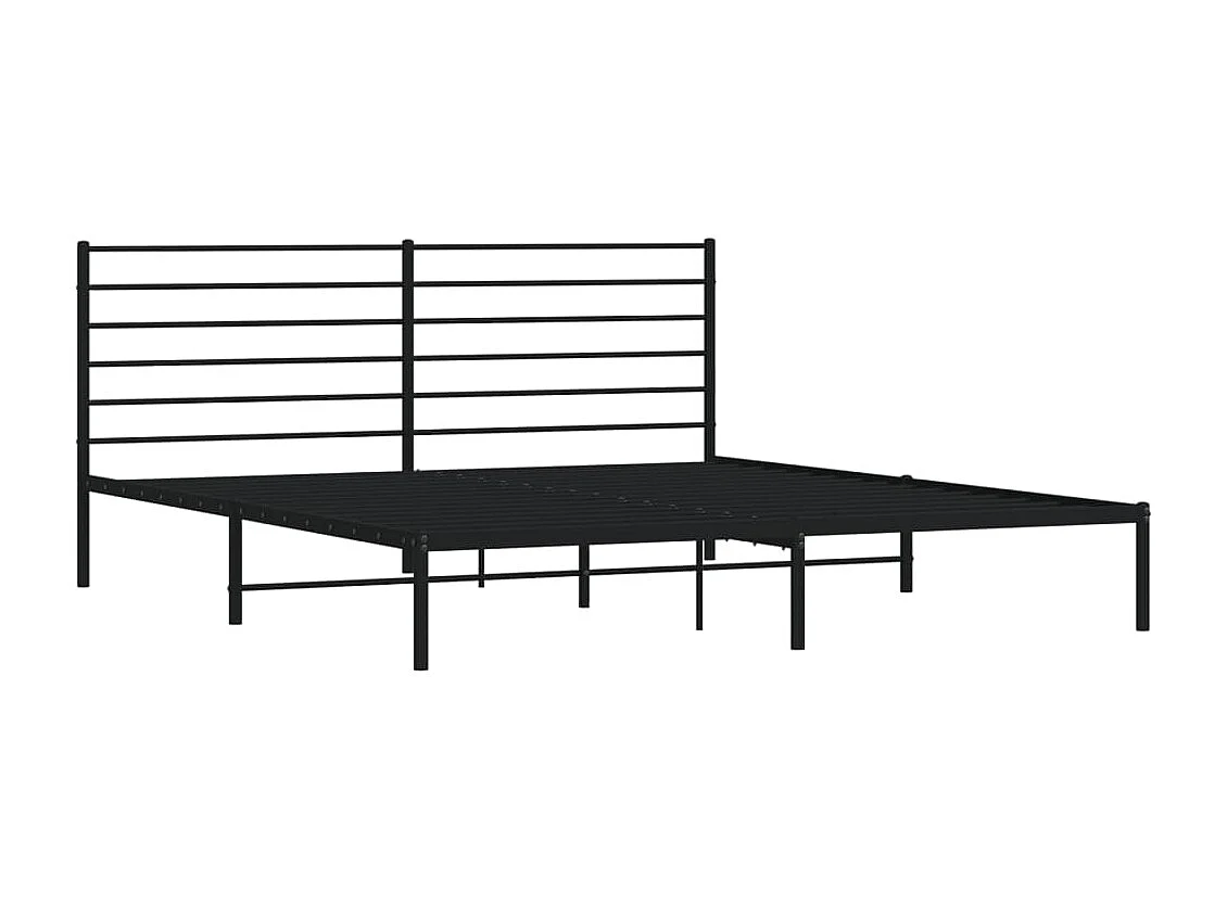 Bedframe met hoofdbord metaal zwart 200x200 cm NL64547