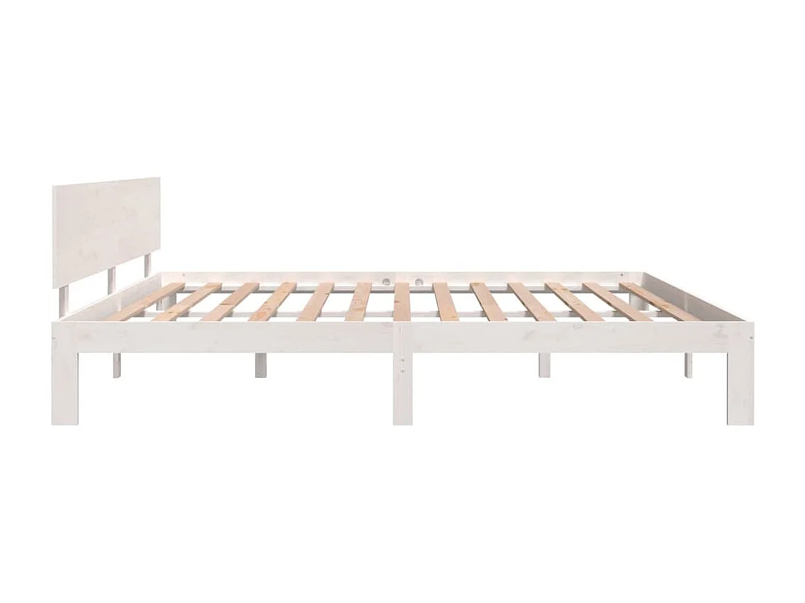 Cama 200x200 cm pinho maciço branco PT472055