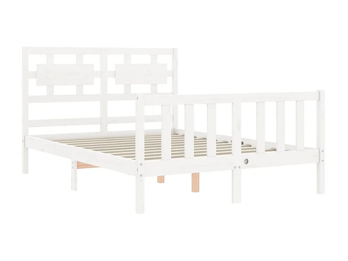 Lit-120x200 cm avec tête de lit blanc bois massif EGGB85148