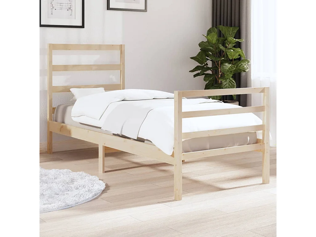 Cama solteiro 90x190 cm pinho maciço PT816730