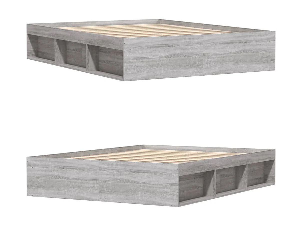 Bedframe grijs sonoma eikenkleurig 150x200 cm King Size NL37985