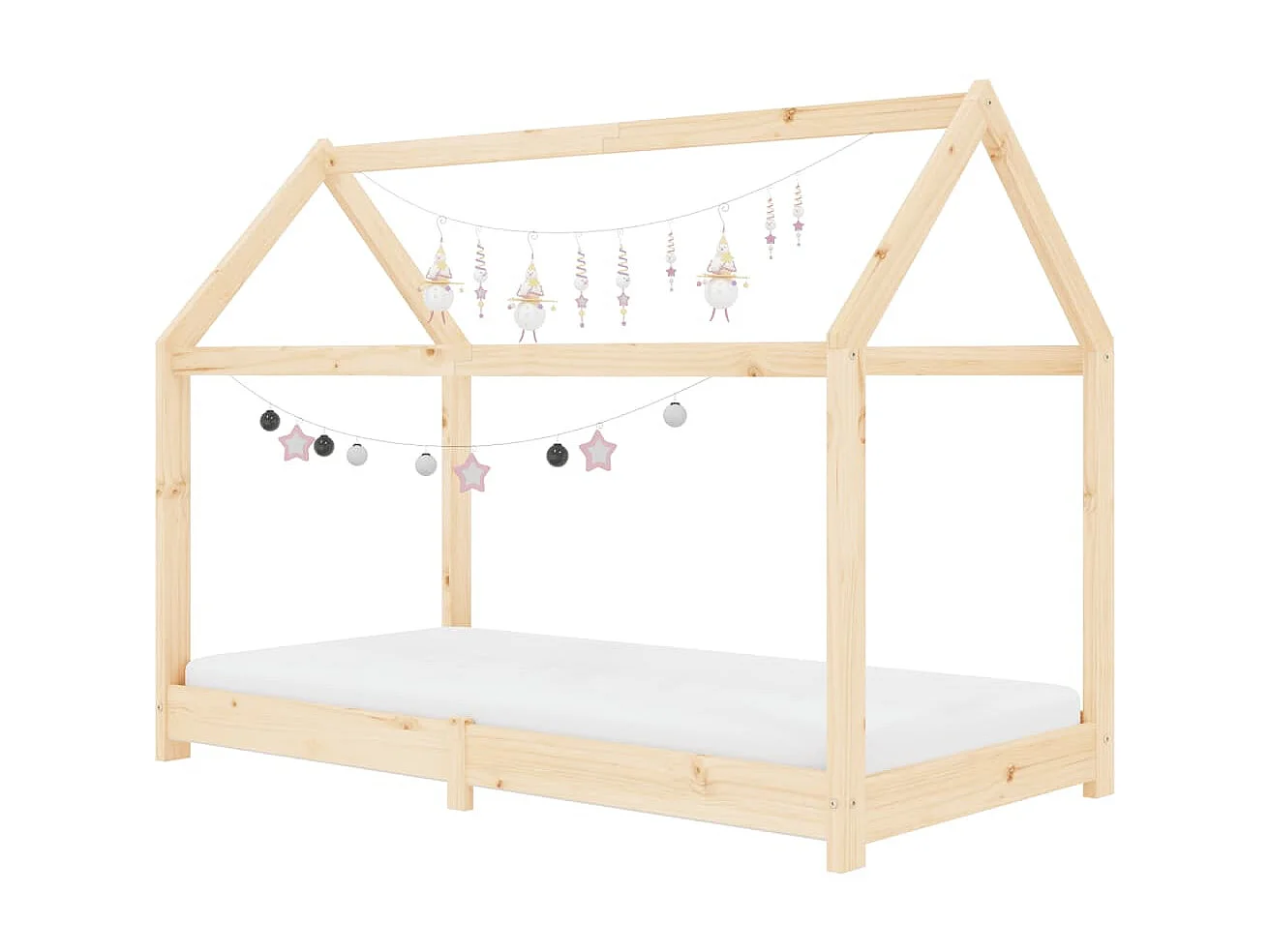 Lit-80x160 cm d'enfant Bois de pin massif EGGB87871