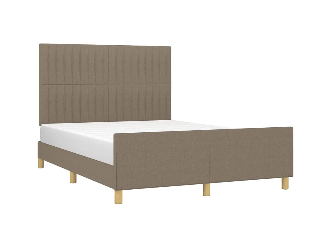 Lit-140x190 cm avec tête de lit Taupe Tissu EGGB82598
