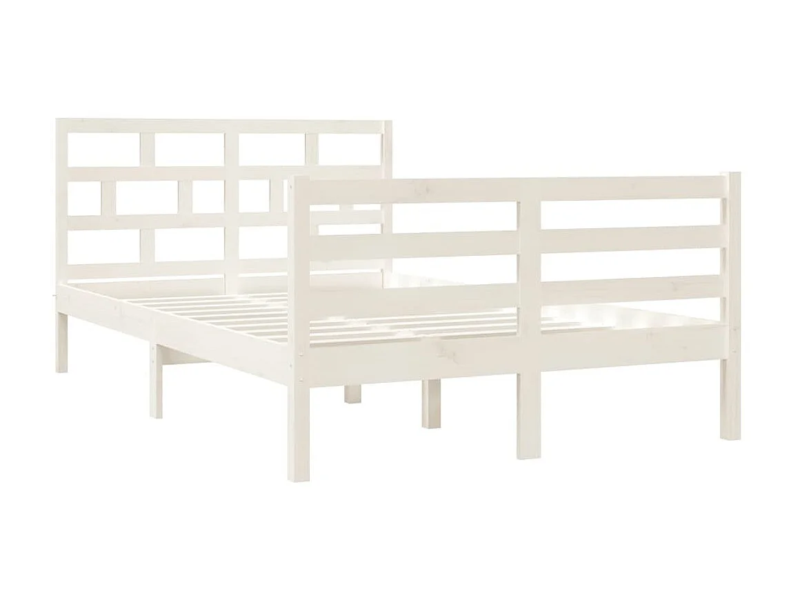 Lit-120x190 cm Blanc Bois massif Petit Double EGGB39889