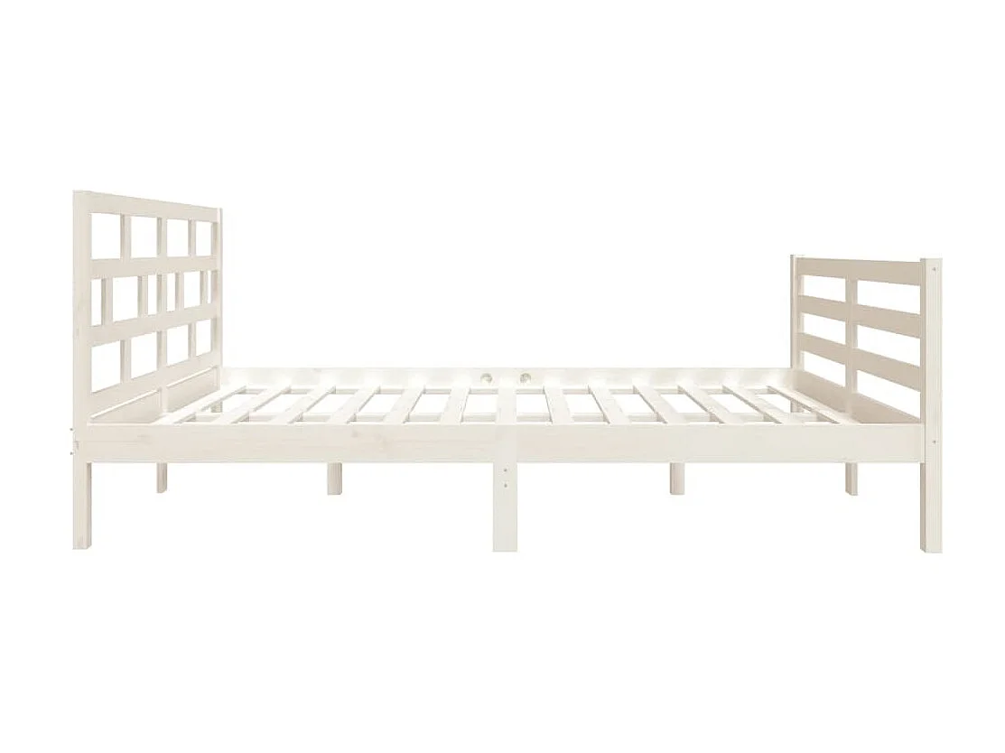 Lit-120x190 cm Blanc Bois massif Petit Double EGGB39889