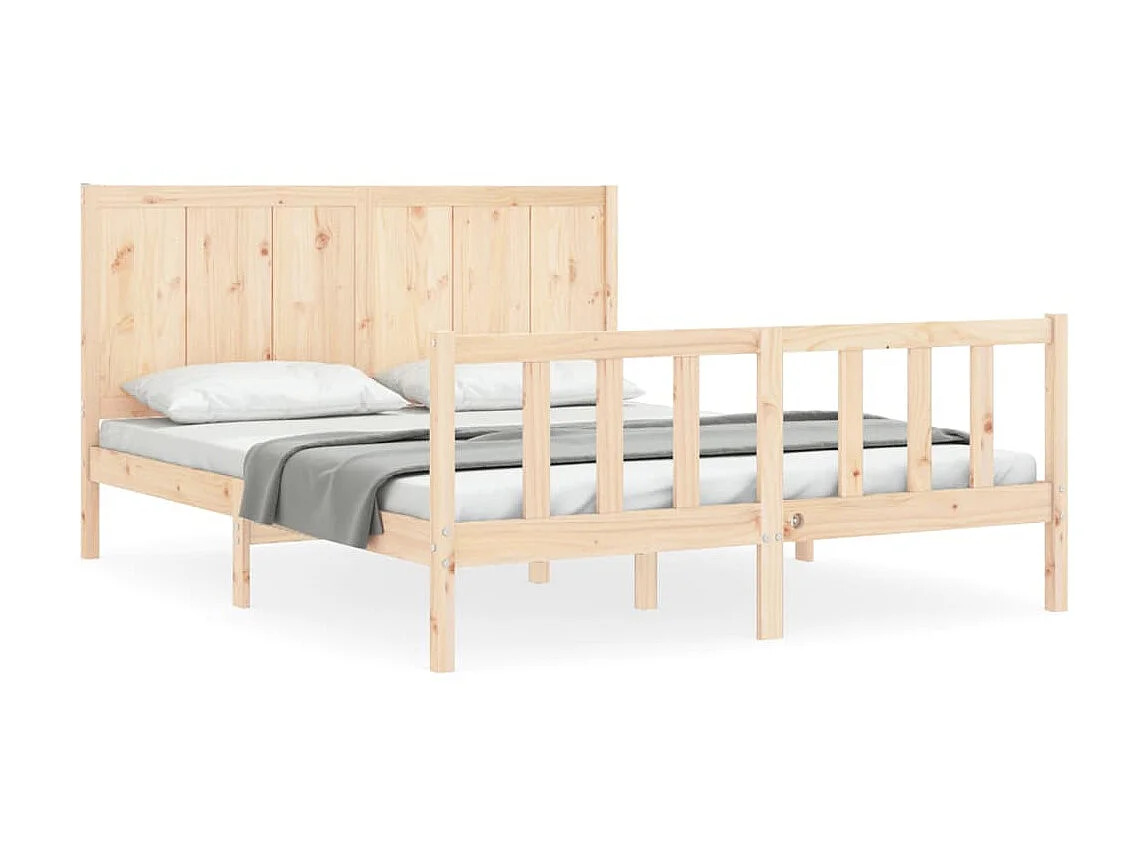 Bedframe met hoofdbord massief hout NL20679