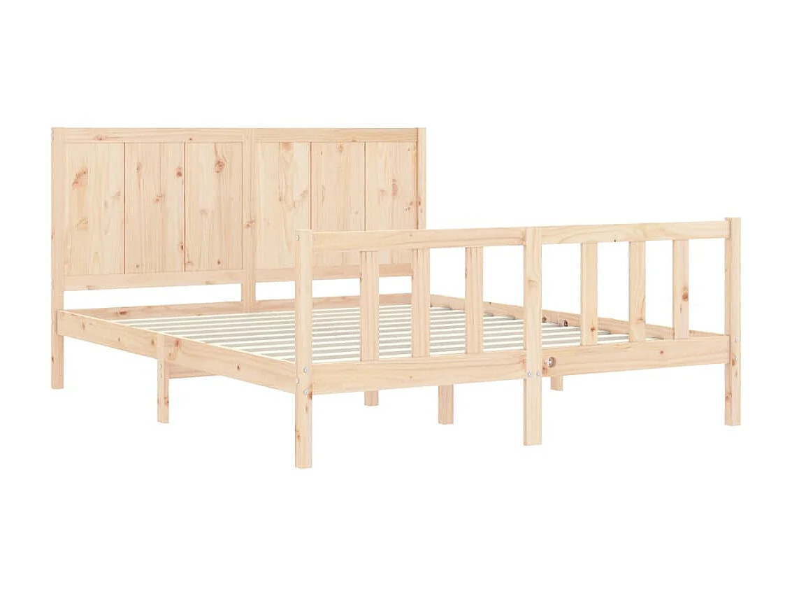 Bedframe met hoofdbord massief hout NL20679