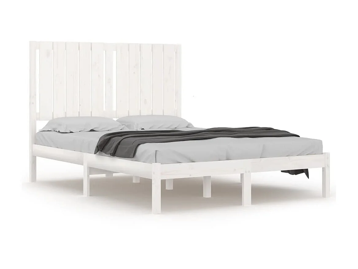 Cama dupla pequena 120x190cm madeira maciço branco PT312406
