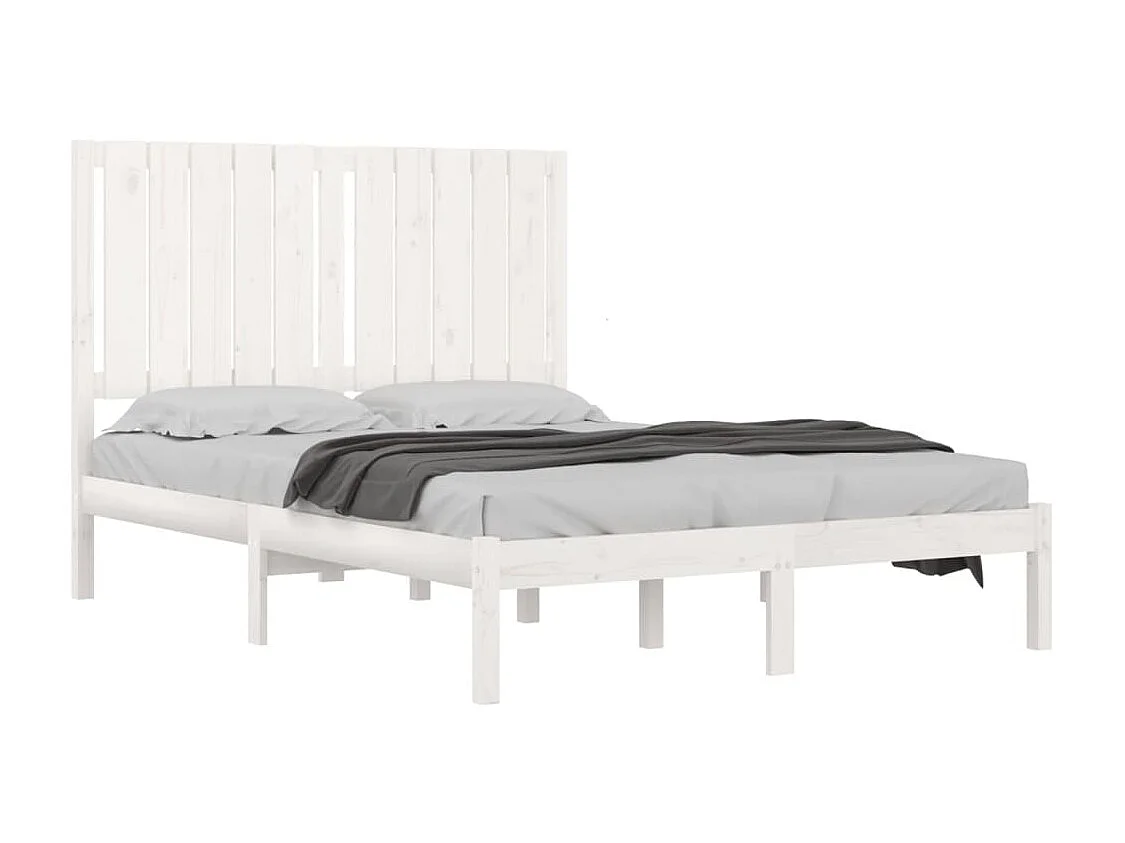 Cama dupla pequena 120x190cm madeira maciço branco PT312406