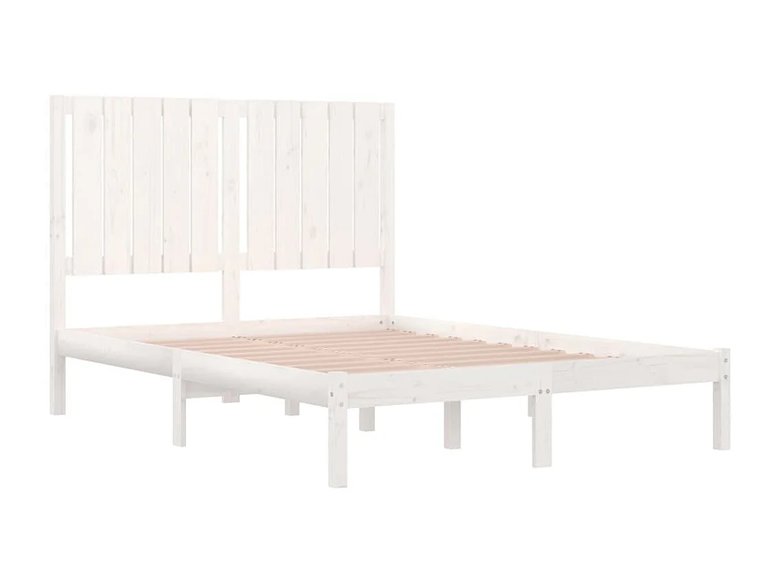 Cama dupla pequena 120x190cm madeira maciço branco PT312406