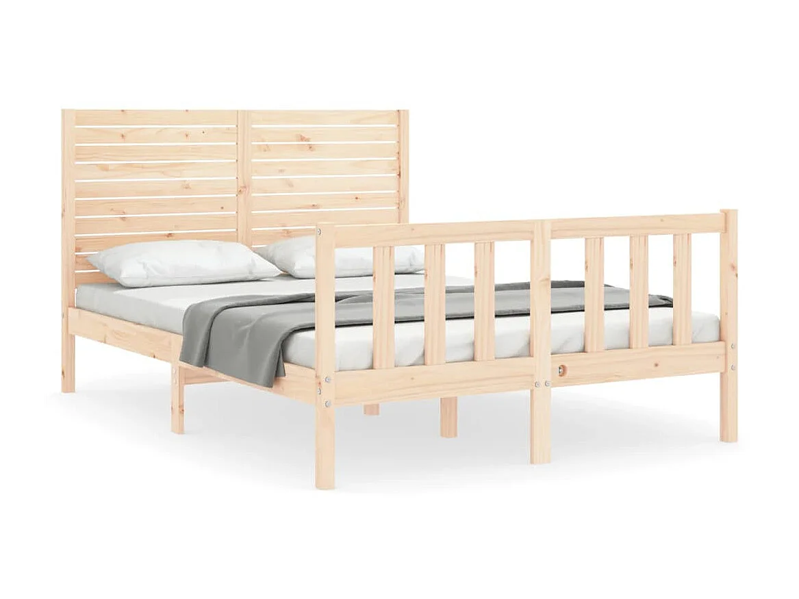 Bedframe met hoofdbord massief hout 120x200 cm NL89428