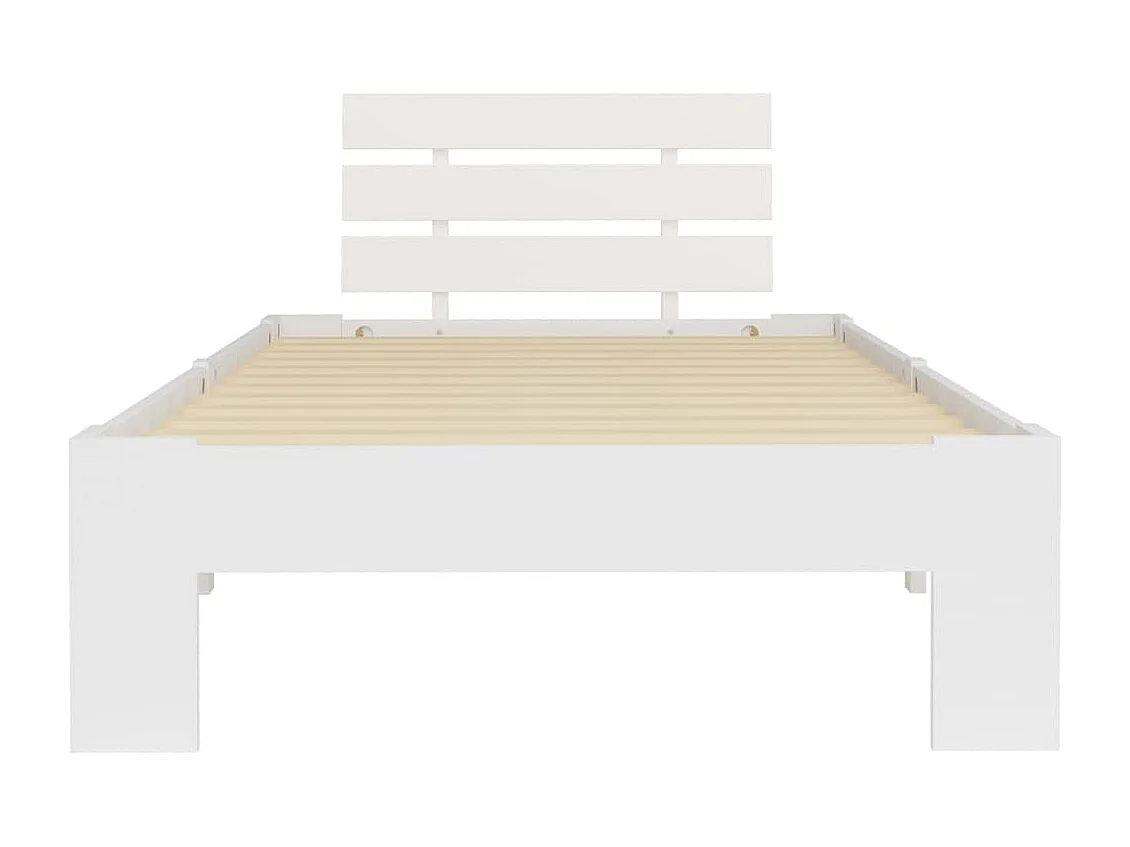 Cama 100x200 cm pinho maciço branco PT517742