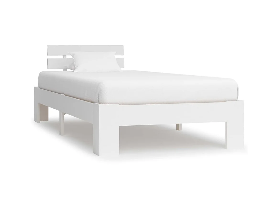 Lit-100x200 cm Blanc Bois de pin massif EGGB21251