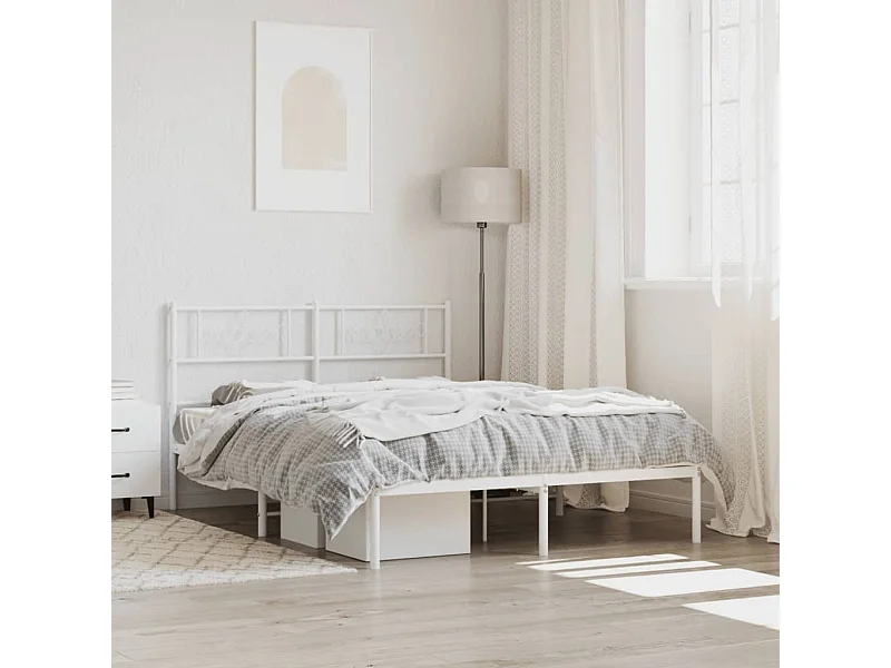 Cama com cabeceira 120x190 cm metal branco PT965042