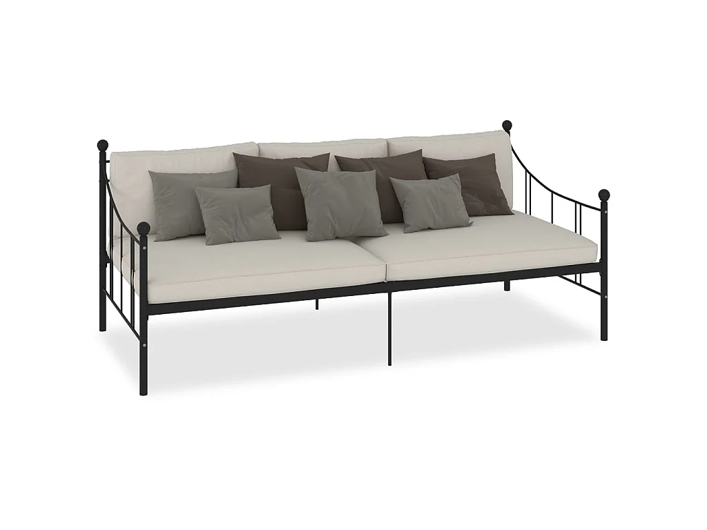 Cama 90x200 cm de metal negro ES99473