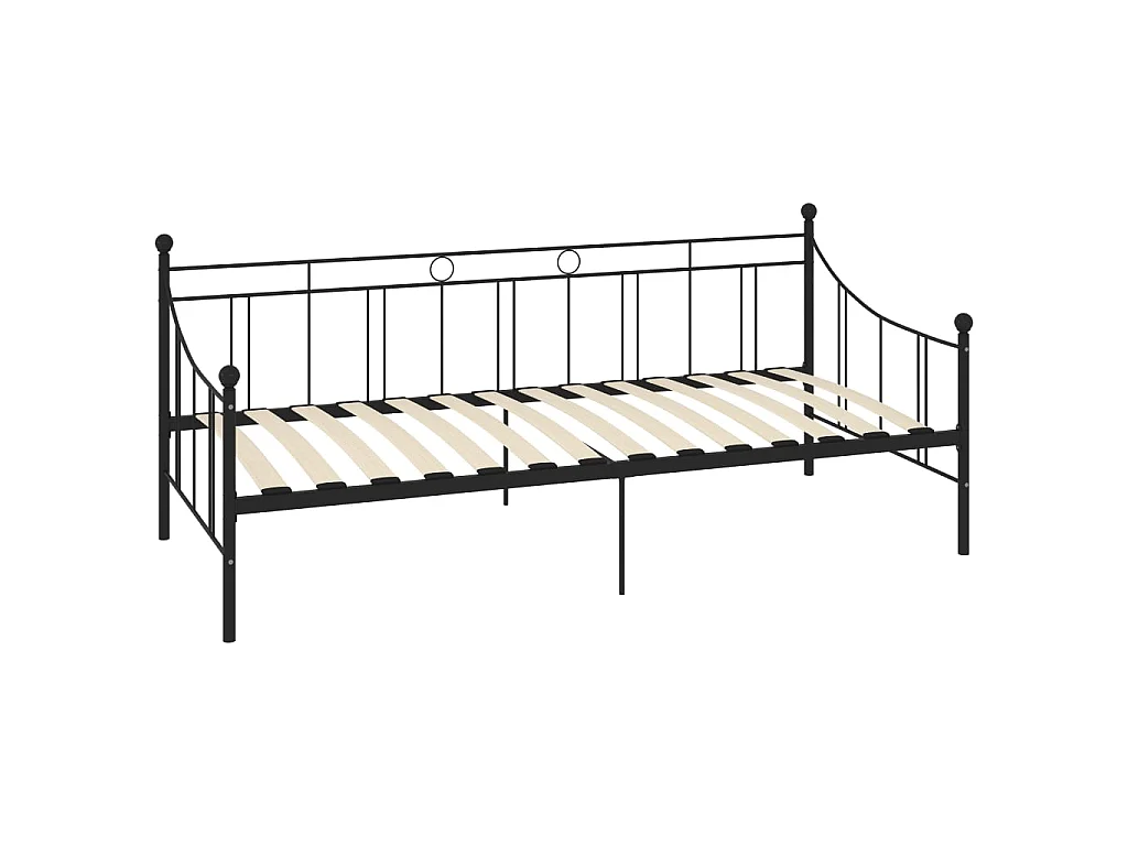 Cama 90x200 cm de metal negro ES99473