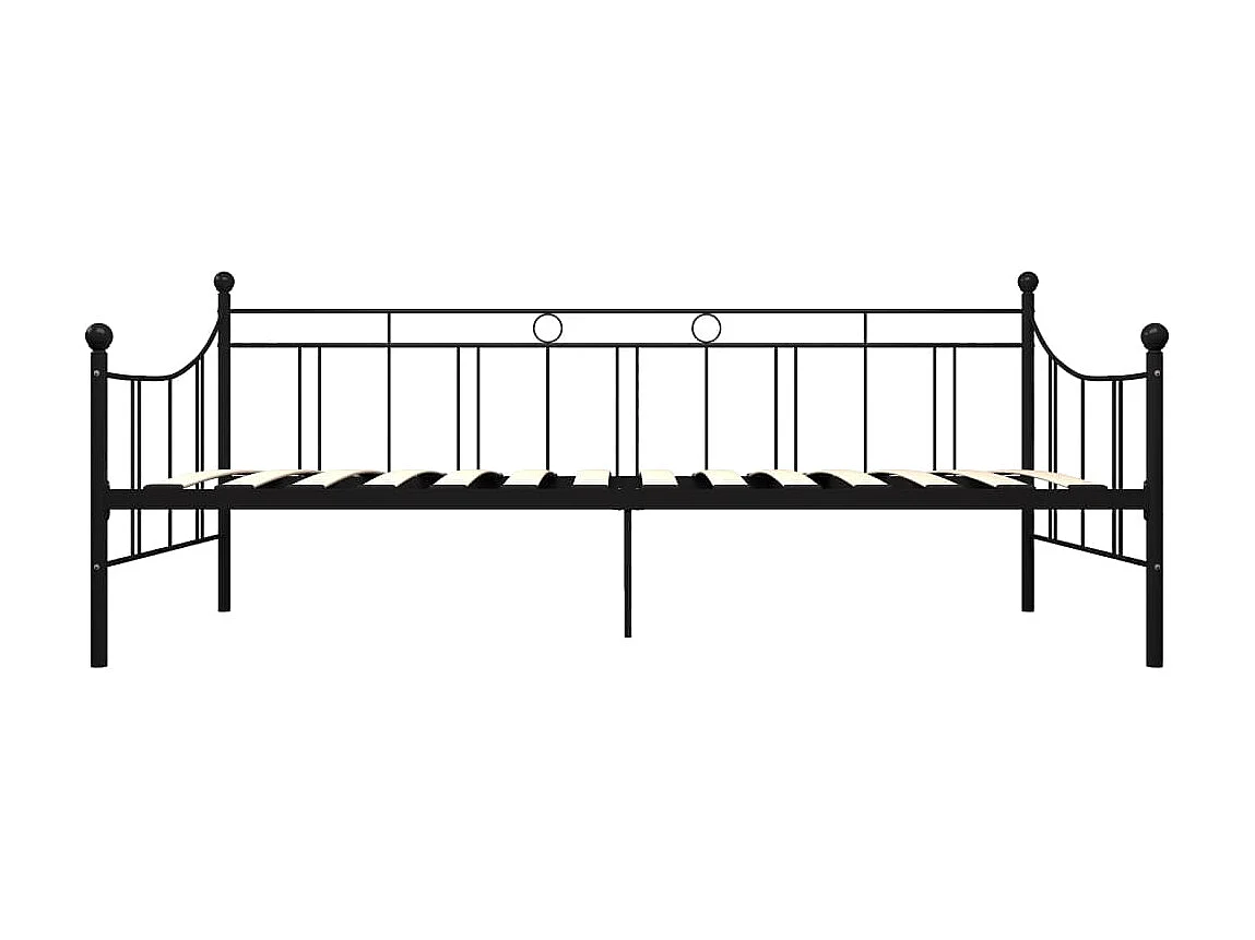 Cama 90x200 cm de metal negro ES99473