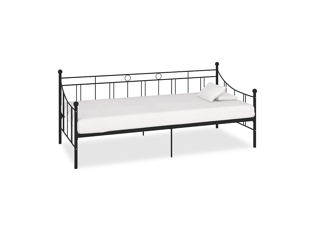 Lit-90x200 cm de repos Noir Métal EGGB93901
