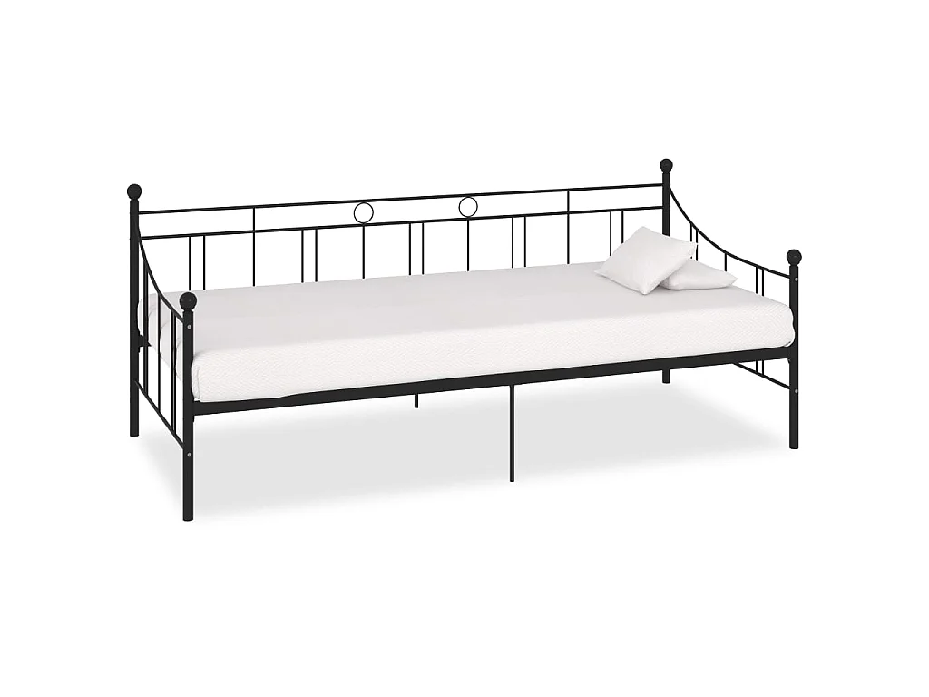 Cama 90x200 cm de metal negro ES99473