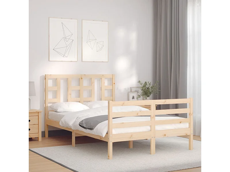 Lit-120x190 cm avec tête de lit petit double bois massif EGGB84376